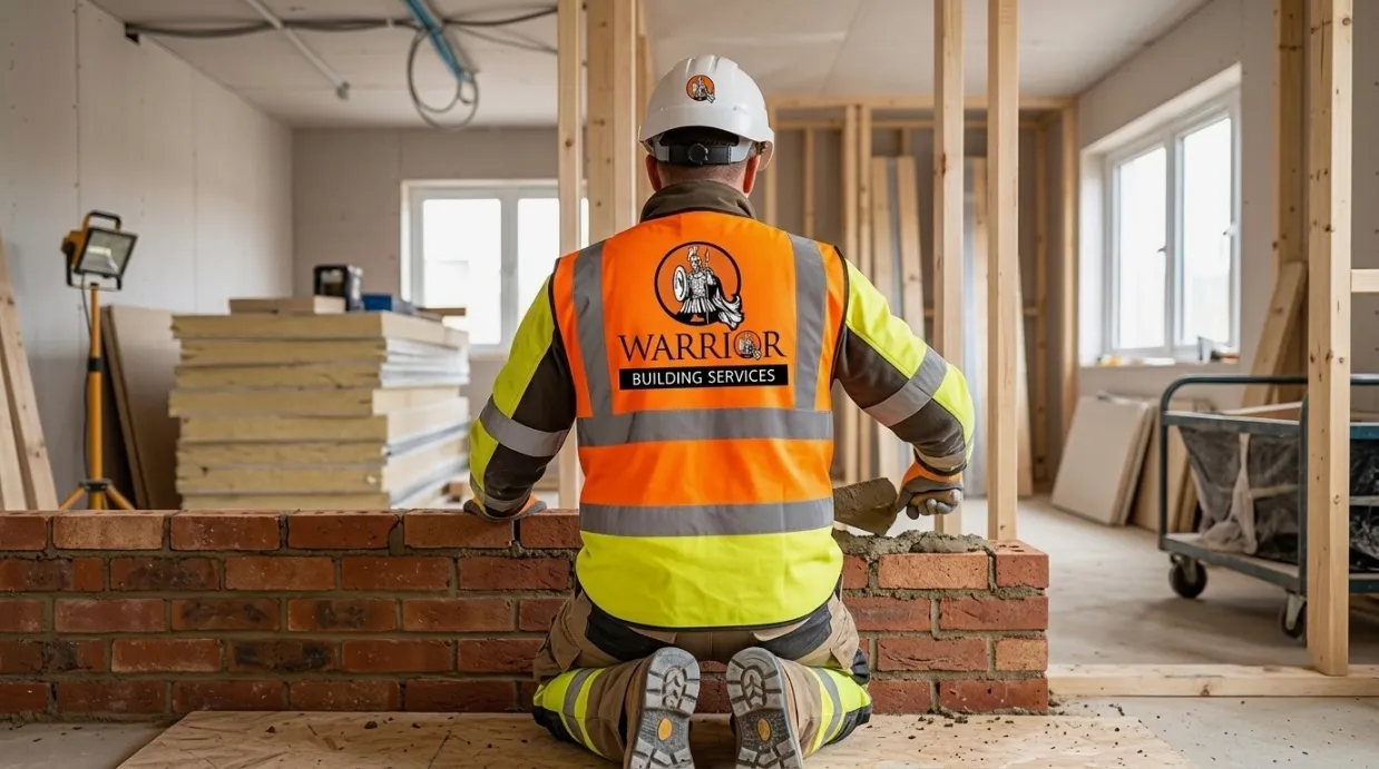 Warrior Building Services crew carrying out works on site