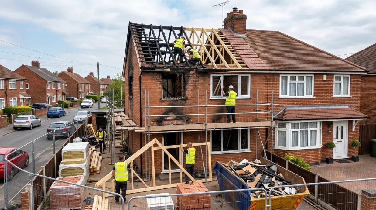 Warrior Building Services carrying out insurance reinstatement works on site