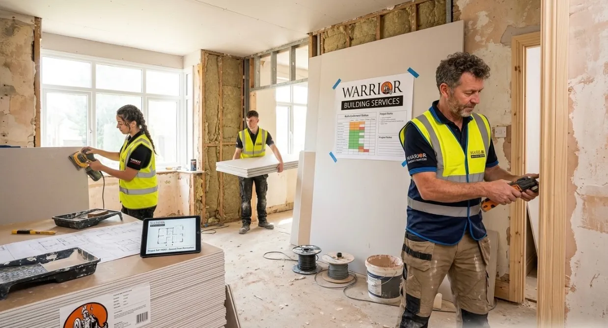 Warrior Building Services team on a private residential project